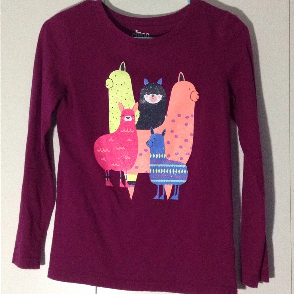Glitter llama top